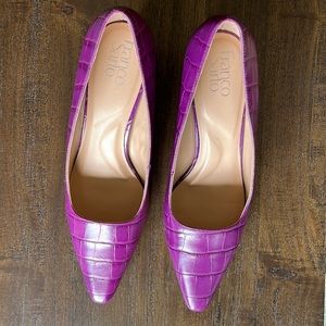 Franco Sarto L-Samira Pump in Purple Croc Size 9.5